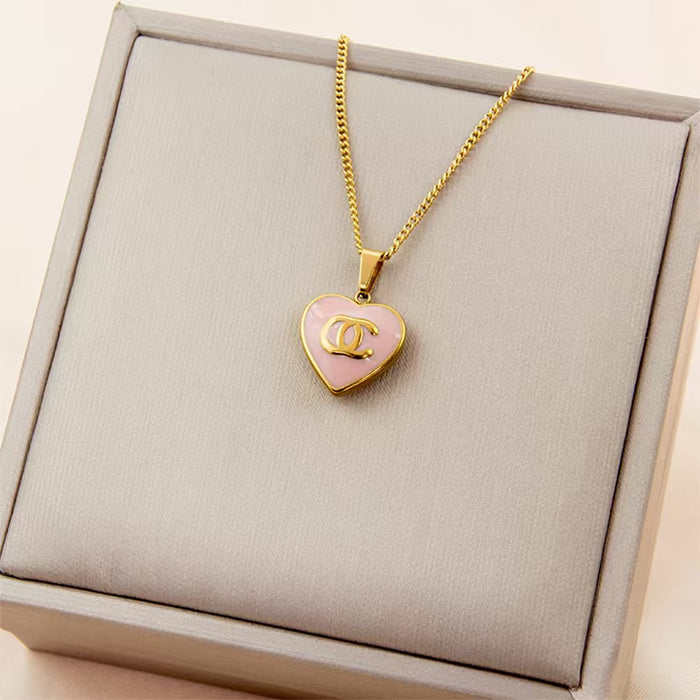 Wholesale Niche fashion versatile simple heart-shaped pendant