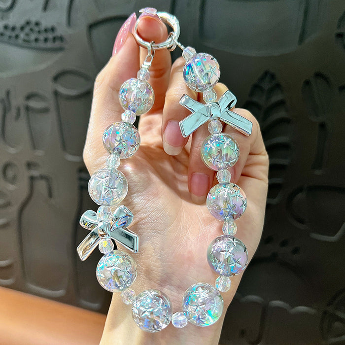 Wholesale Acrylic Beaded Bow Chain Keychain JDC-KC-YanG065