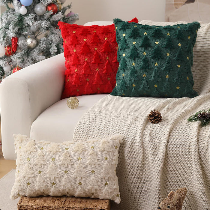 Wholesale Christmas Pillow Solid Color Quilted Plush Pillowcase
