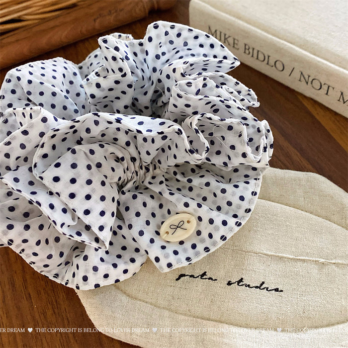 Wholesale Textured Black and White Multi-Layer Scrunchie Fashion Hair Tie Hair Accessory