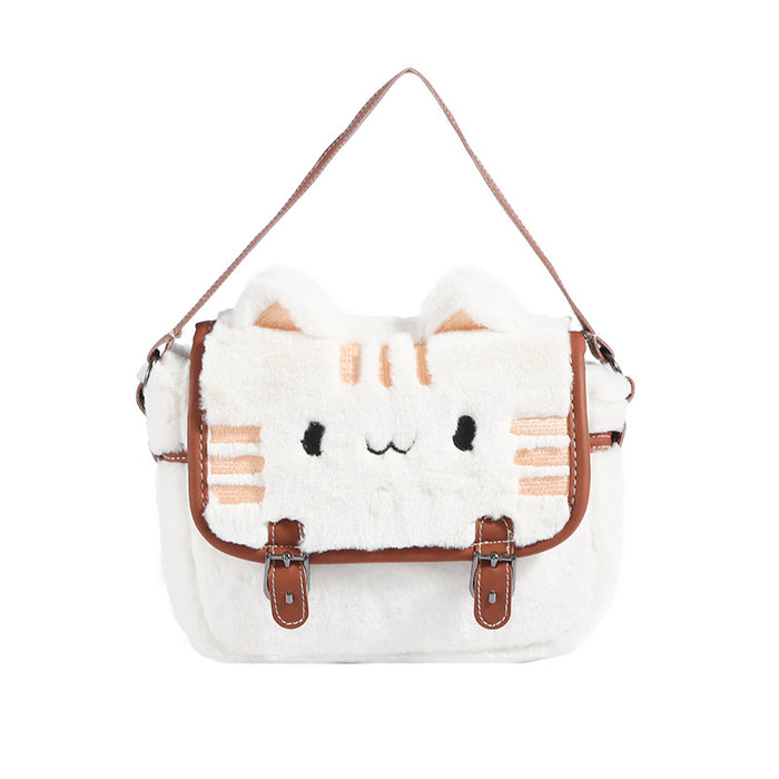 Wholesale Cat Plush Small Bag Shoulder Bag Cartoon Plush Doll Handbag Women's Bag