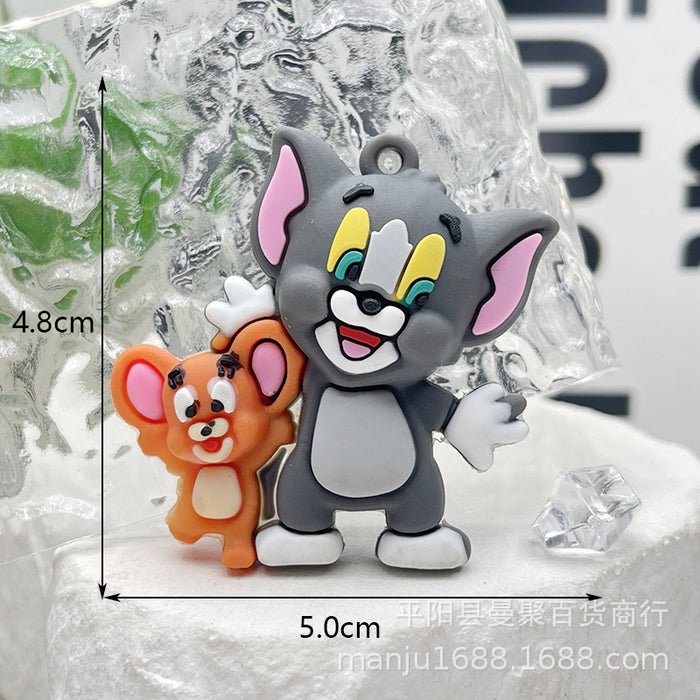 Wholesale   keychain cartoon silicone  pendant cartoon keychain