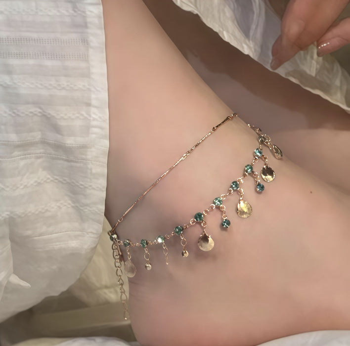 Wholesale  Blue Zircon Gold Shell Necklace   Jewelry