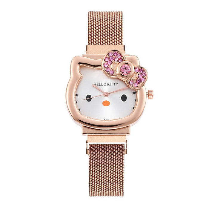 Wholesale watch diamond bow magnet strap cute cartoon girl student watch