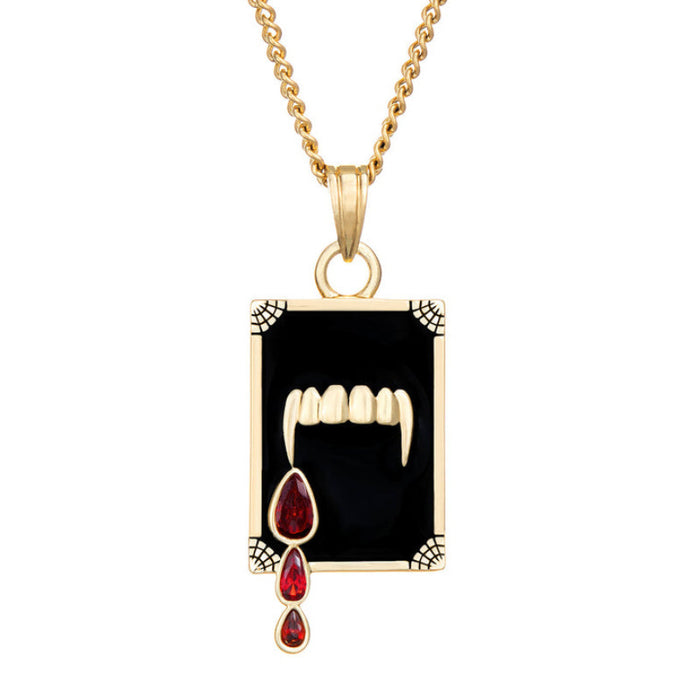 Wholesale  vampire fang necklace,  bloody teeth earrings,  women' s ring,  gold-plated jewelry set