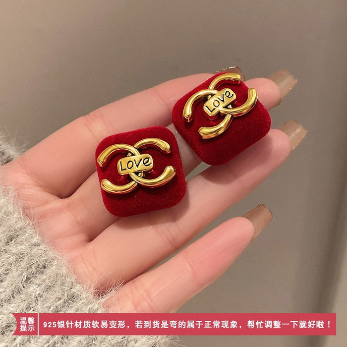 Wholesale   earrings red  tassel earrings S925 earrings