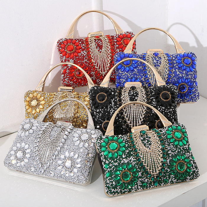 Wholesale Metal Hand-held Dinner Bag for Women with Diamond Inlay JDC-HB-MM002