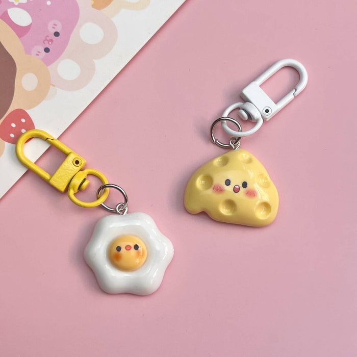 Wholesale Cute Cheese Pouch Egg Keychain Simulation Food Toy Pendant Fun Accessories