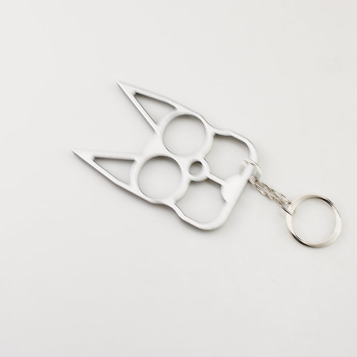 Wholesale Chic White Cat Ear Knuckle Metal Self Defense Accessory For Resale