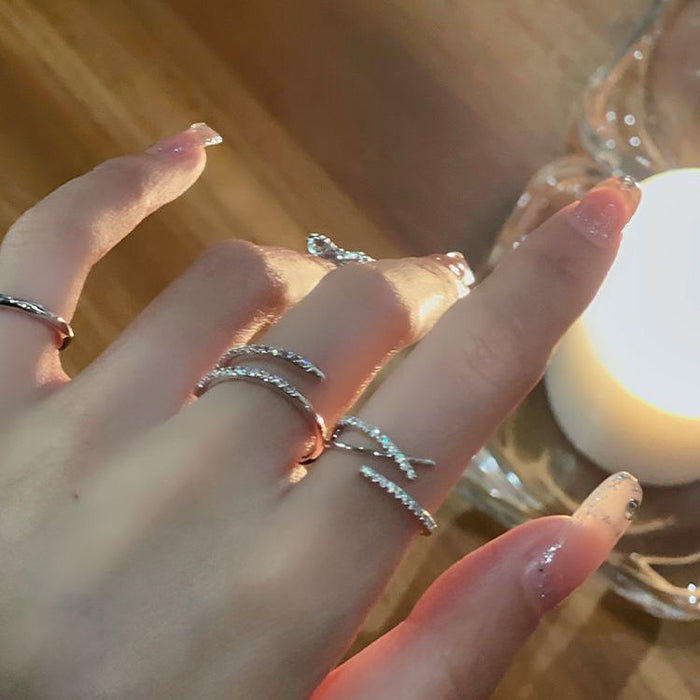 Wholesale Love ring, niche design, light luxury, versatile, cool style, adjustable opening, index finger ring