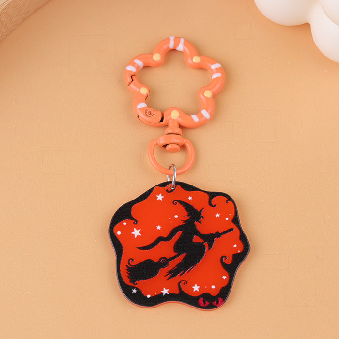 Wholesale  Series Acrylic Keychain Cartoon Funny Dark Style Pumpkin Cat Personality Hanging Jewelry