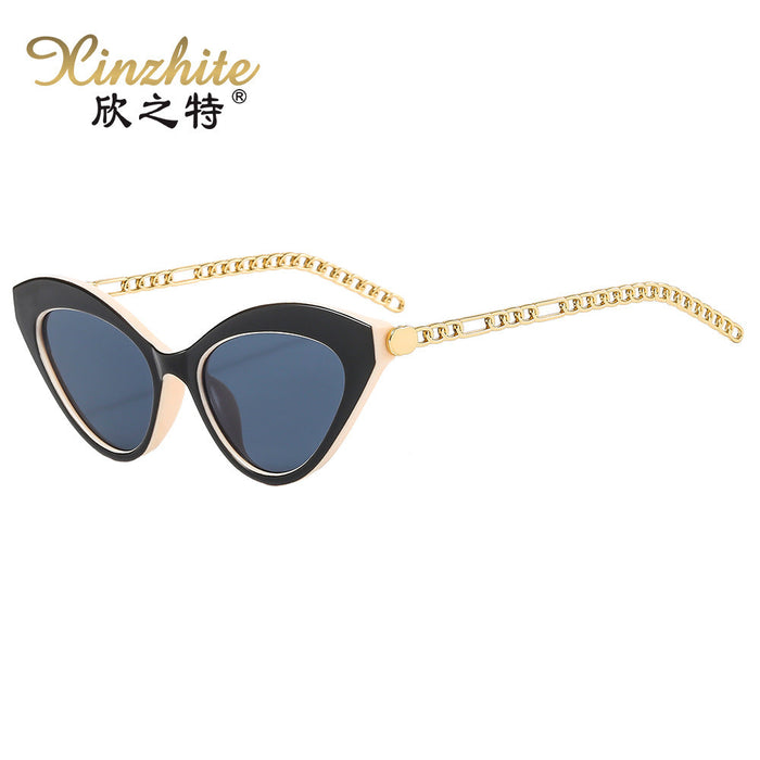 Wholesale Chain Decorated Cat Eye Sunglasses JDC-SG-XZT011