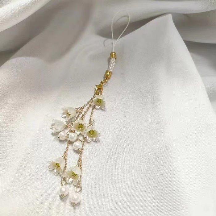 Wholesale lily orchid mobile phone chain flower mobile phone rope