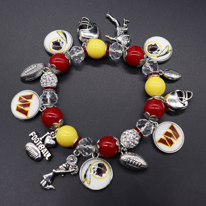 Wholesale Soccer Team Stretch Beaded Bracelet Unisex Steelers Saints