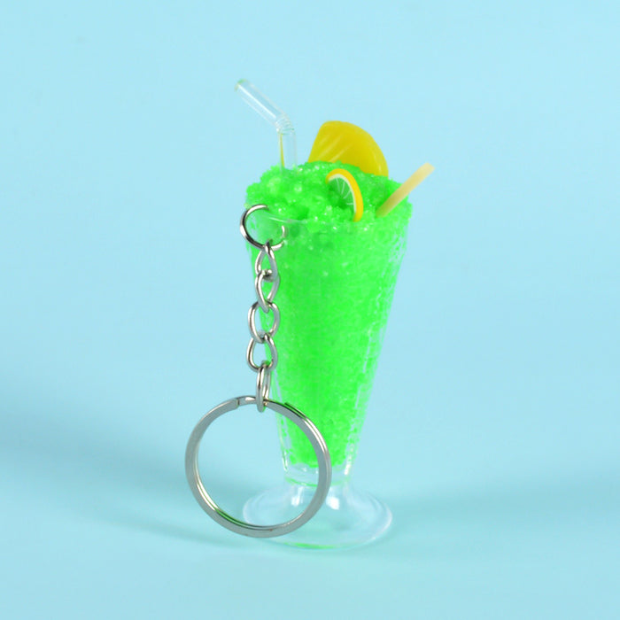 Wholesale PVC Simulation Smoothie Cup Drink Keychain Pendant Strawberry Sundae Food Charm Stylish