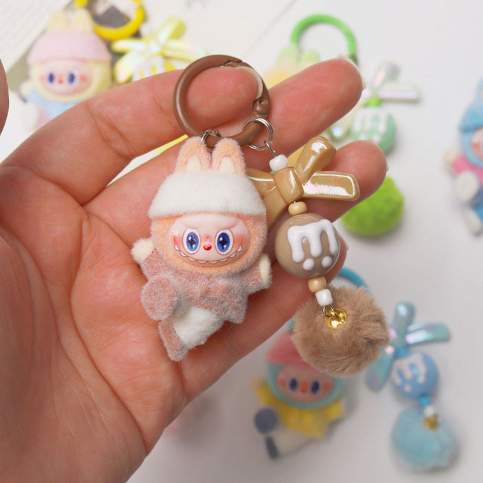Wholesale Flocked Dancing Cartoon Character Keychain