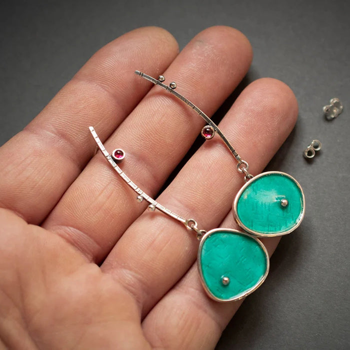 Wholesale Asymmetrical Graffiti-Style Antique Copper Earrings