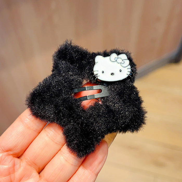 Wholesale Cute cartoon cat plush star-shaped hair clips