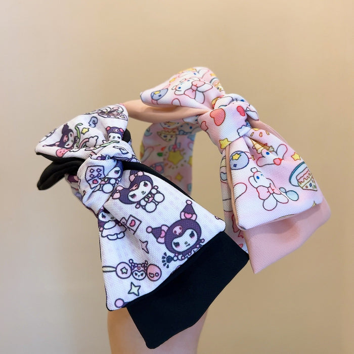 Wholesale Cartoon Cute Color Matching Temperament Double Layered Bow Headband （S） JDC-HD-Huaj020