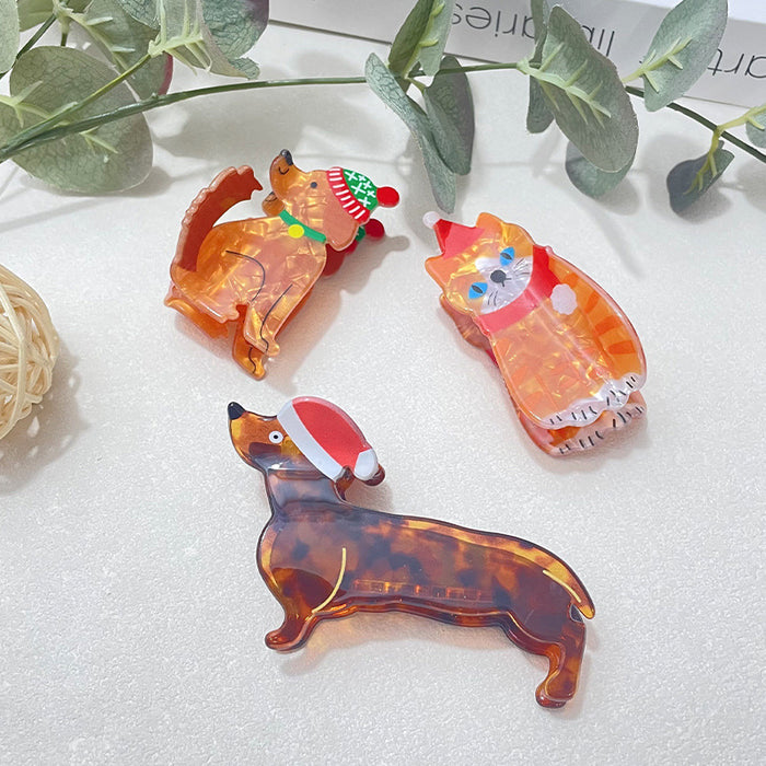 Wholesale Acrylic Dachshund Dog Hair Claw Clip Cartoon Style Women S Hair Accessory Boutique Resale