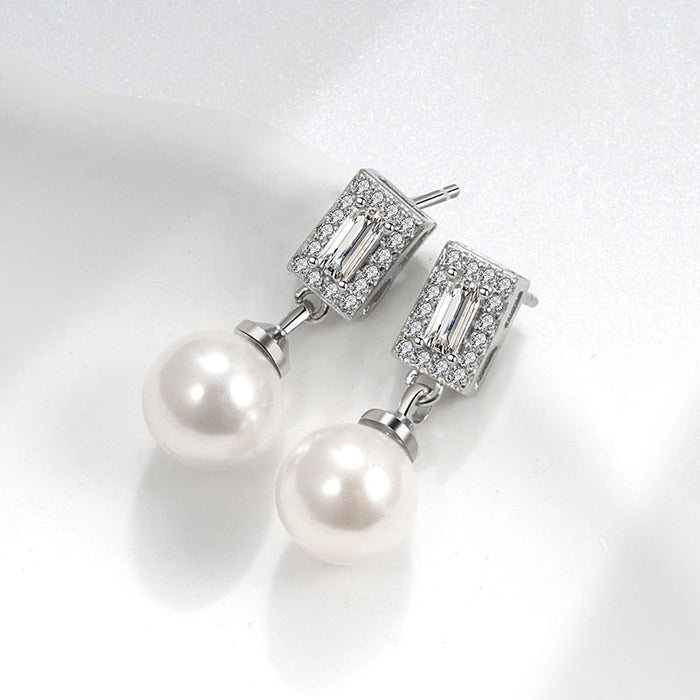 Wholesale Zircon Pearl Copper Earrings JDC-ES-MeiY004