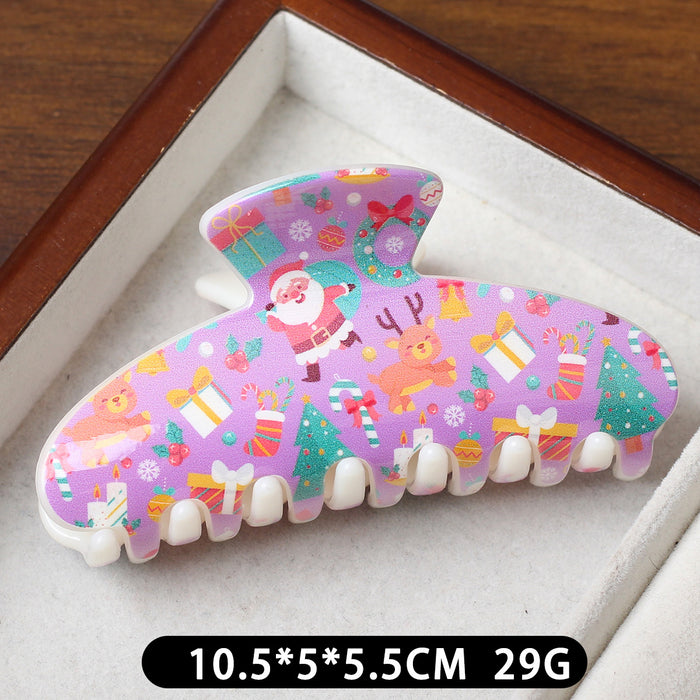 Wholesale Sweet Christmas Plaid Bear Large Plastic Hair Claw Clip Stylish Fashion Accessory For Women Great Gift Or Boutique Resale