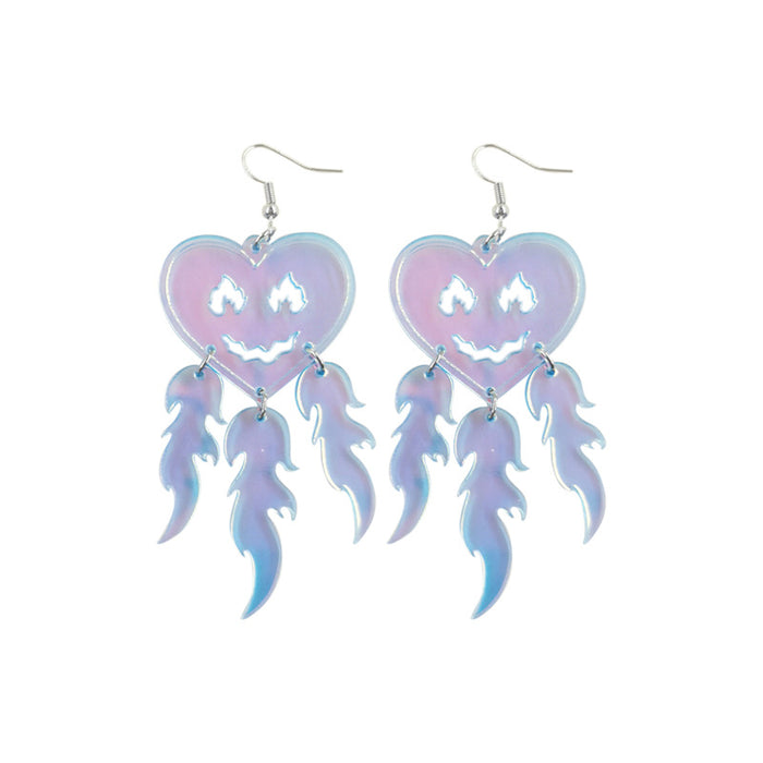 Wholesale Halloween Color Laser Skull Ghost Pumpkin Acrylic Printing Earrings JDC-ES-QingM004