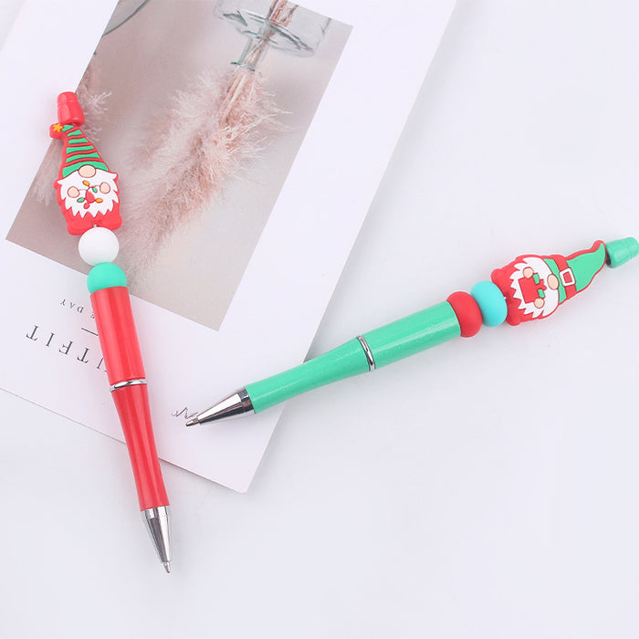 Wholesale Cartoon Christmas Silicone Plastic Bead Pen JDC-PN-GuangTian012