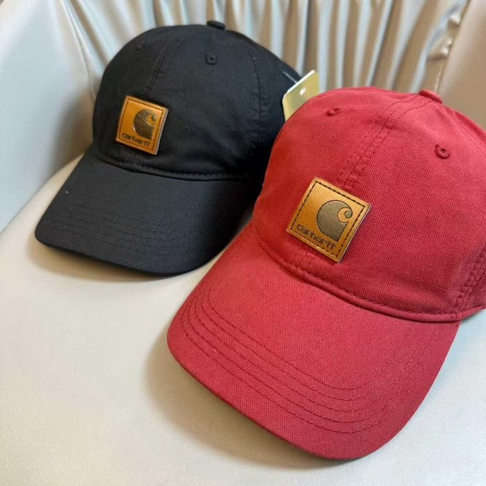 Wholesale Embroidered Black Baseball Cap Women's  Vintage Washed and Sanding Wide Brim Cap Big Head Small Hat