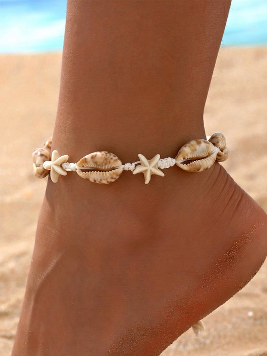 Wholesale Bohemian Shell Woven Anklet Set Fashion Accessory