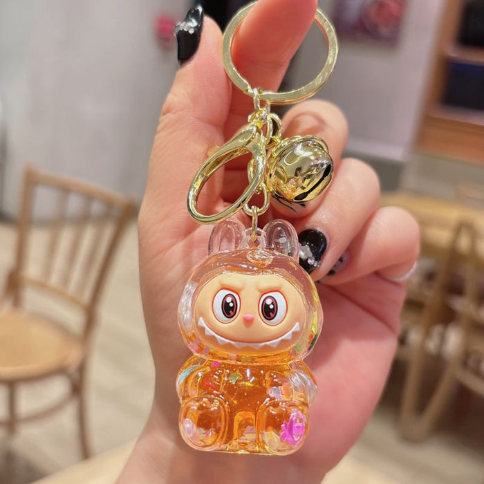 Wholesale acrylic rab cloth quicksand key chain pendant  key chain gift