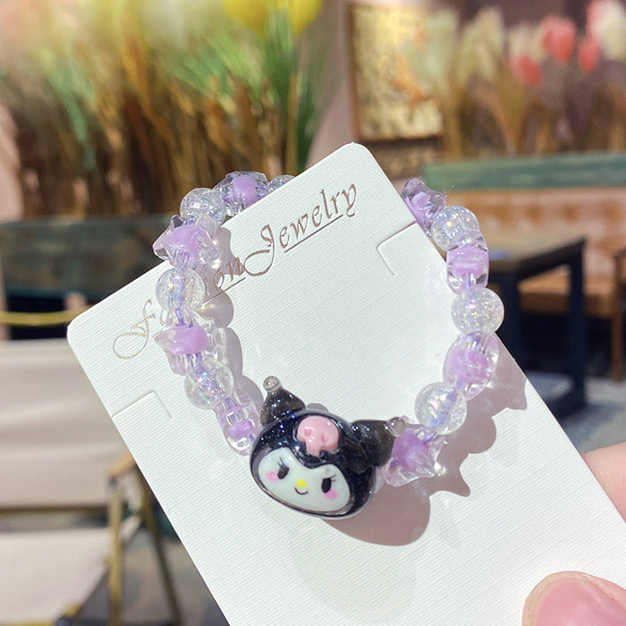 Wholesale Chic Flower Strawberry Bamboo Bracelet - Glass Colored Glaze Jewelry MOQ≥2