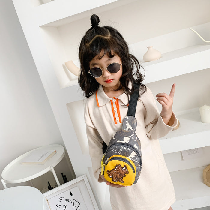 Wholesale Children's Waist Bag Boys Dinosaur Crossbody Small Bag Fashionable Children's Chest Bag Coin Purse Baby Small Bag