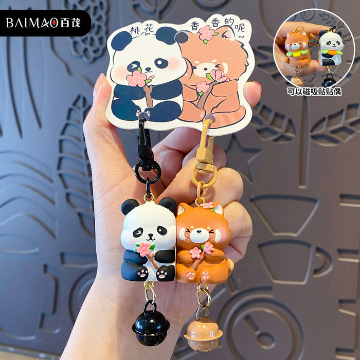 Wholesale Resin Big And Small Bear Keychain Magnetic Couple Bag Pendant Spring Everyday Gift