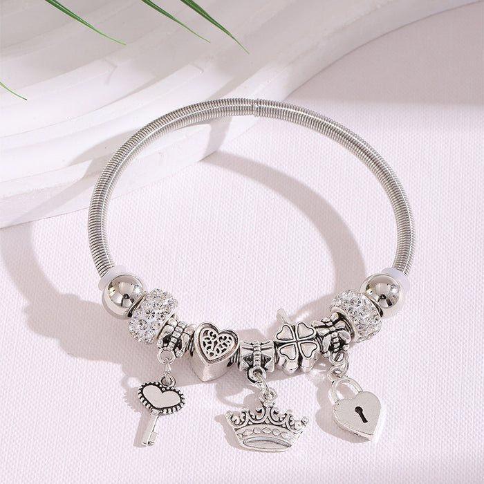 Wholesale Stainless Steel Copper Alloy Rhinestone Beaded Bracelet JDC-BT-ShenYuan001