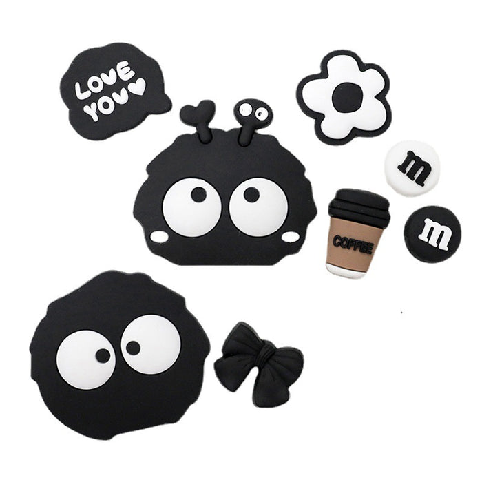 Wholesale 10pcs Soft rubber briquette elf silicone patch slippers buckle headset phone case airbag bracket refrigerator sticker accessories