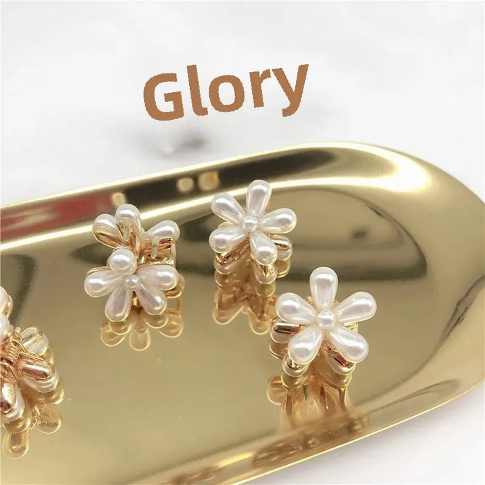 Wholesale Pearl small flower hair clip, vintage daisy flower hair clip, mini elegant bangs clip, edge clip