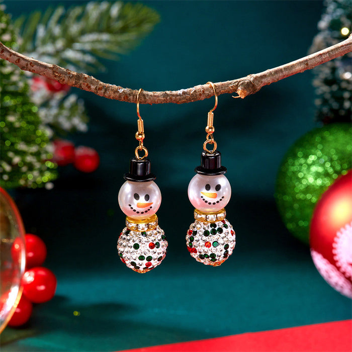 Wholesale Cute and versatile Christmas snowman earrings