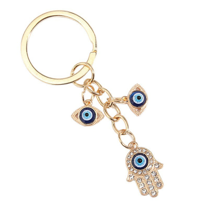 Wholesale Heart-Shaped Palm Water Drop Devil's Eye Pendant Keychain
