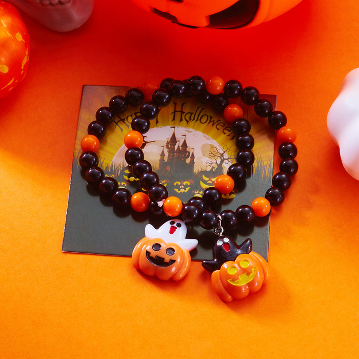 Wholesale  Pumpkin Cat Couple Bracelet Versatile Ghost Bat Explosion Crystal Bracelet