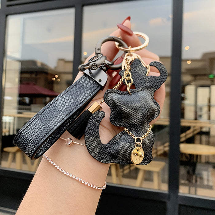 Wholesale Leather Cartoon Fur Ball Keychain (F) JDC-KC-ChengX001