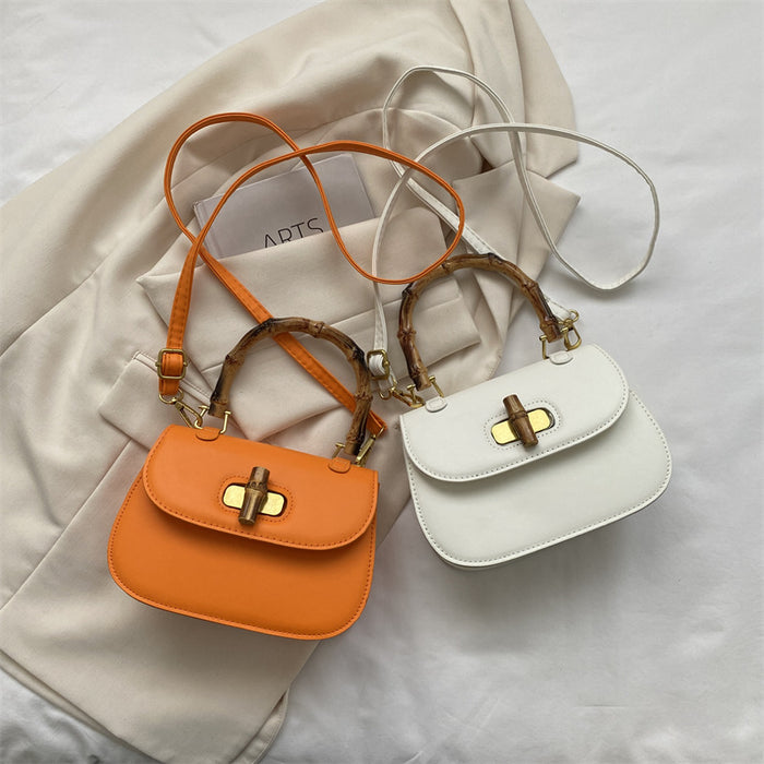 Wholesale Retro bamboo saddle bag, one shoulder crossbody handbag, fashionable, casual, and simple