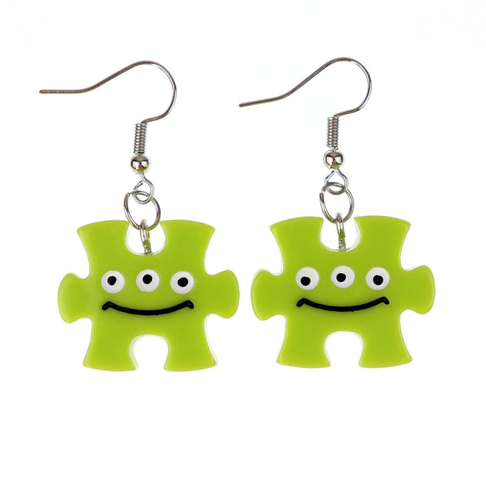 Wholesale Earrings Resin Fun Cute Colorful Cartoon Building Blocks Puzzle (M) JDC-ES-niqing016