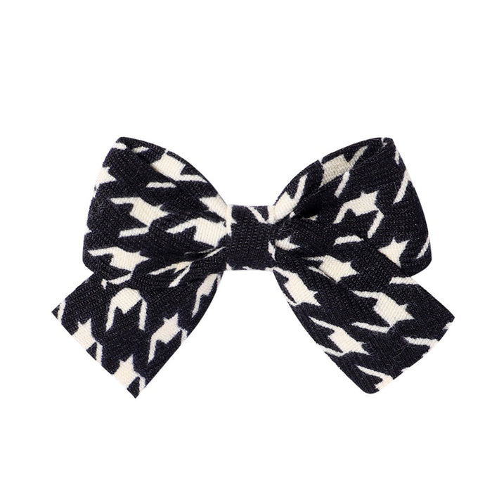 Wholesale Polyester Milk Pattern Fabric Bow Hairpin JDC-HC-Xiane016