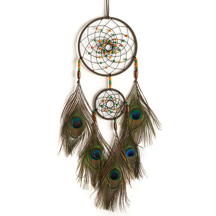 Wholesale Peacock Feather Dream Catcher Hanging Decoration Home Decor Gift Accessory MOQ≥2