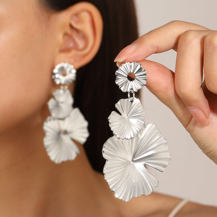 Wholesale large petal long earrings geometric earrings female manufacturers earrings