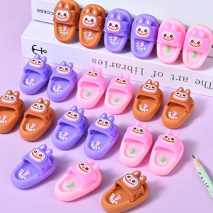 Wholesale Cute slippers shape student eraser cartoon primary school students children clean debris