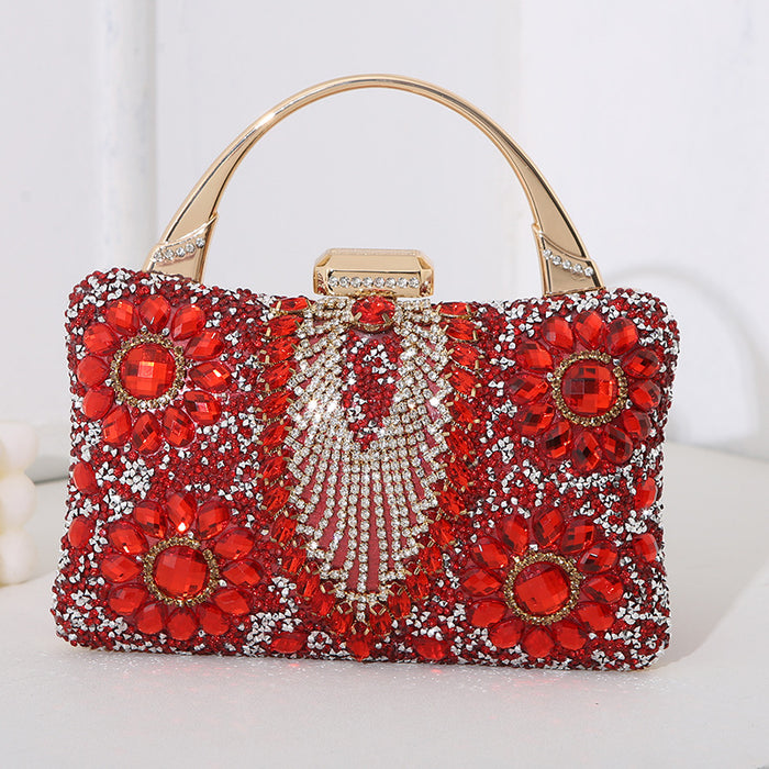 Wholesale Metal Hand-held Dinner Bag for Women with Diamond Inlay JDC-HB-MM002