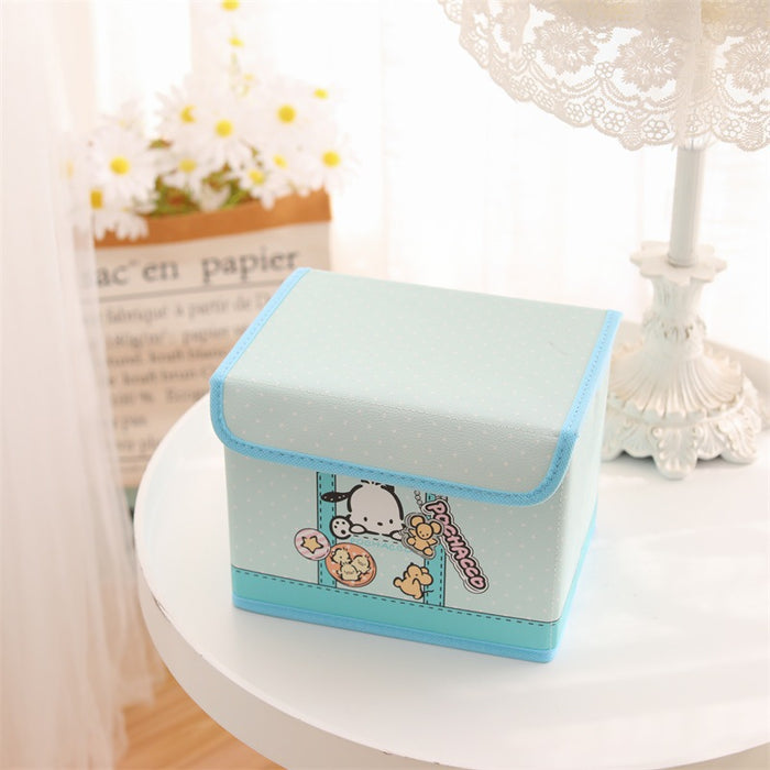 Wholesale Leather Cartoon Desktop Storage Box Foldable Flip Dustproof Cosmetic Case (S) JDC-CS-YC001