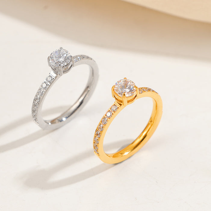 Wholesale Dazzling Love Zircon Four-Claw Ring
